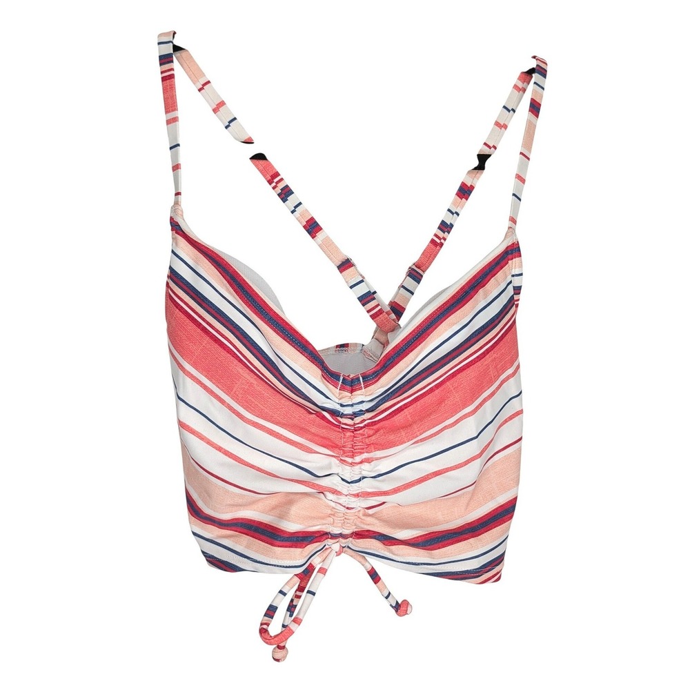 Beach Betty by Miracle Brands Striped Tankini Top Red White Blue ABB22 Medium